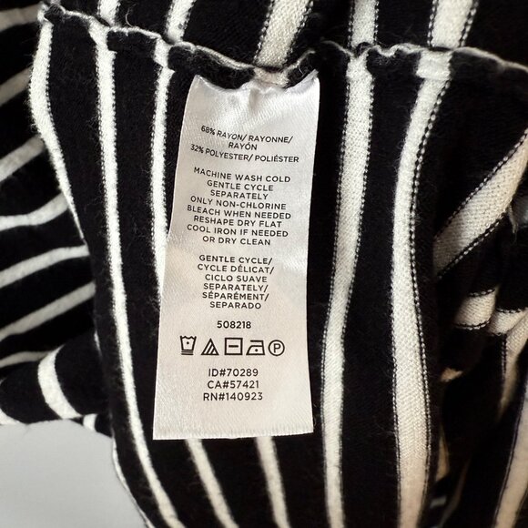 Striped Black & White Knit Dress Long Sleeves Loft Brand Womens XL - Picture 6 of 7